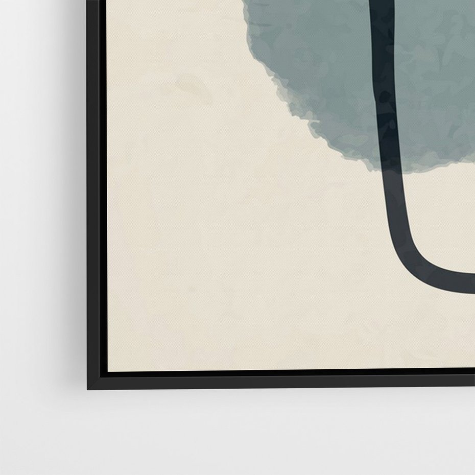 Obraz w ramie 50x70 - Migotliwe Refleksje - abstrakcyjne nieregularne kształty, minimalistyczny plakat - rama czarna