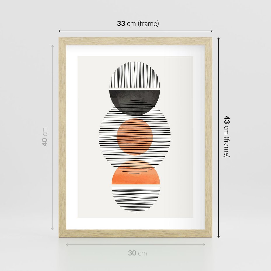 Plakat w ramie 30x40 - Geometryczna Abstrakcja - abstrakcja, nowoczesny obraz - rama drewno