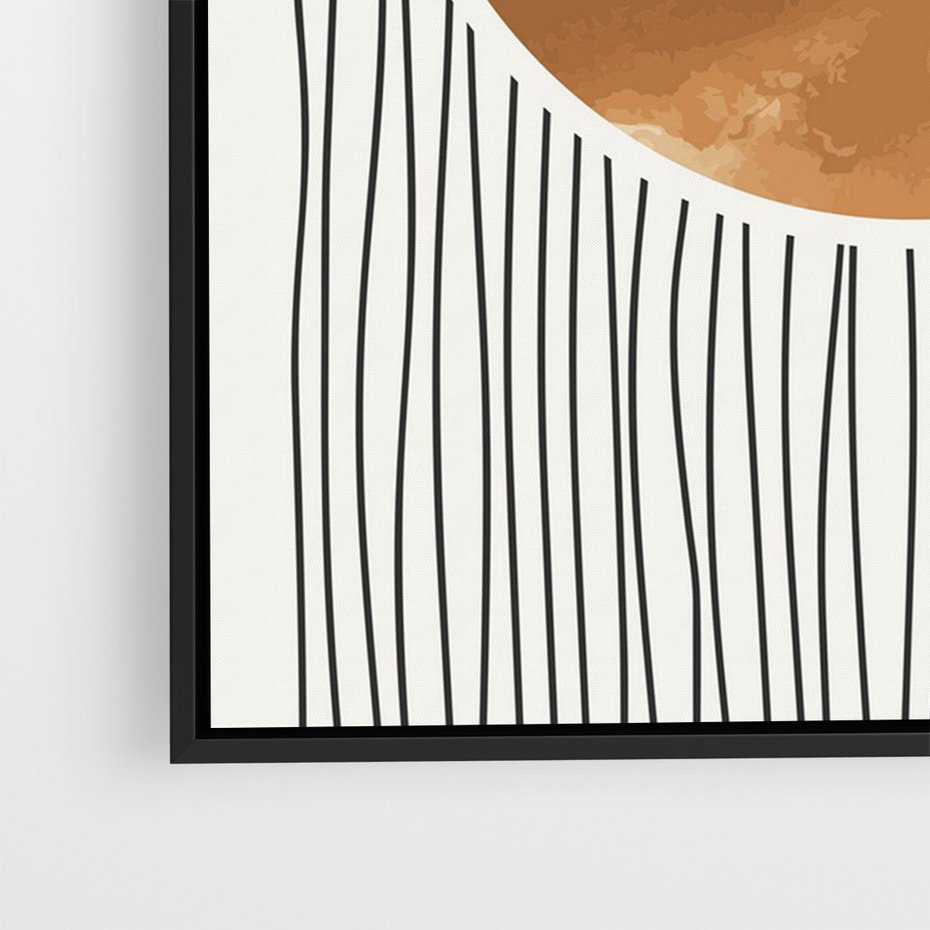 Obraz w ramie 70x100 - Eteryczne Krągłe Echa - boho obraz, geometria - rama czarna