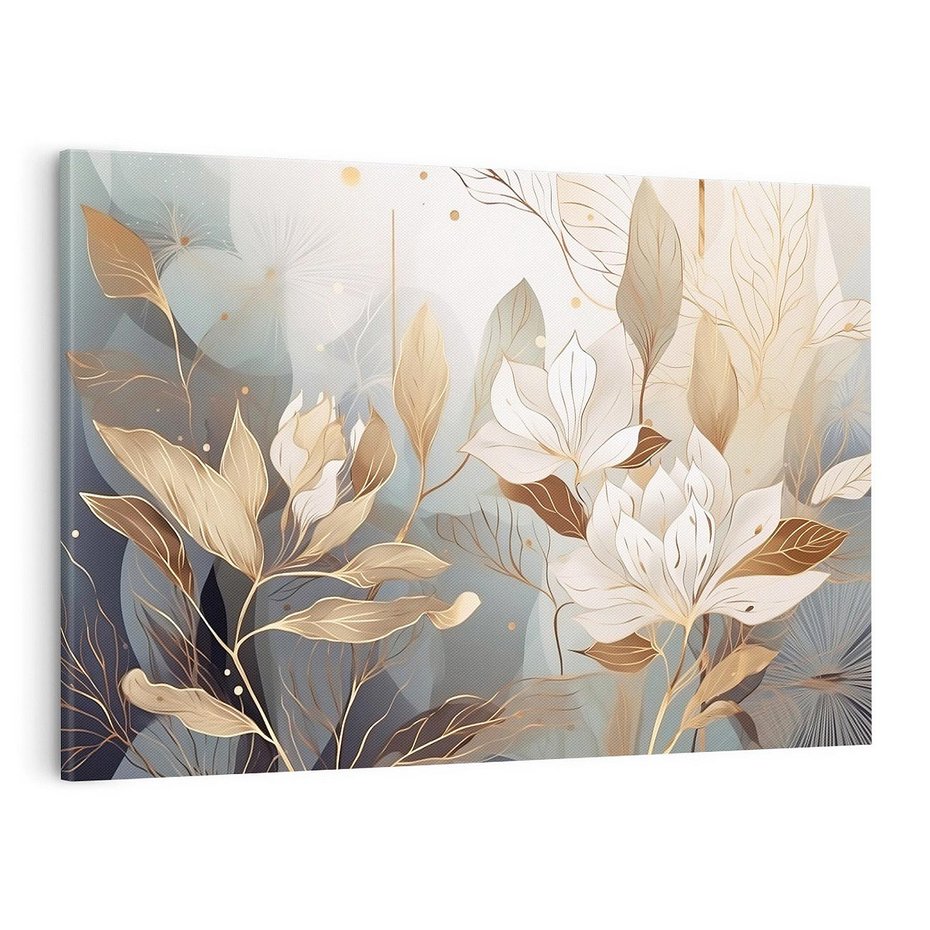 Obraz na płótnie 120x80 - Ekspresjonistyczny deszcz uczuć - grafika, złote kwiaty