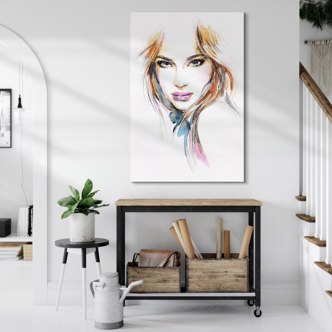 Obraz na płótnie 50x70 - Abstrakcyjny portret kobiecy - grafika, kobieta