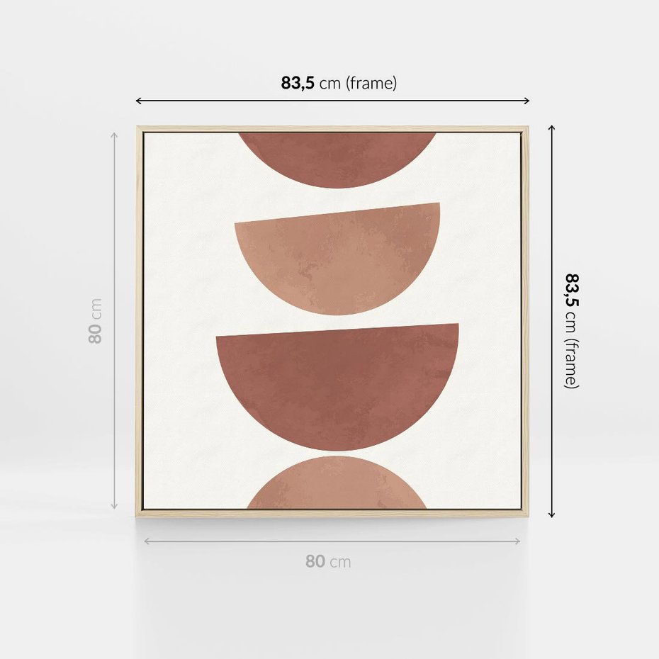 Obraz w ramie 80x80 - Abstrakcyjne Widzenia - abstrakcyjne geometryczne kształty, odcienie brązu i beżu - rama drewno