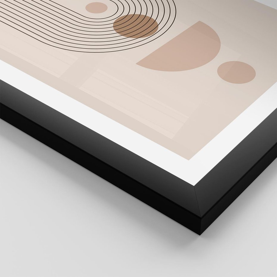 Plakat w ramie 30x40 - Strukturalne Kształty Postępu - boho plakat, minimalizm - rama czarna