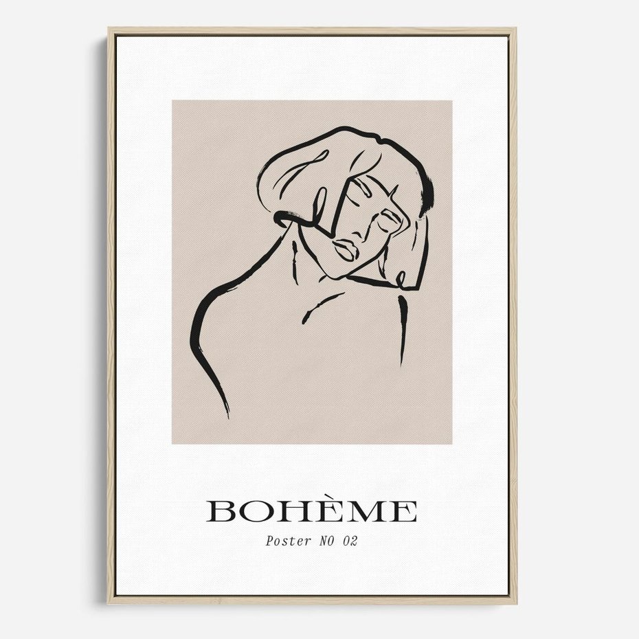 Obraz w ramie 80x120 - Echa Nieznanych Konturów - boho plakat, typografia - rama drewno