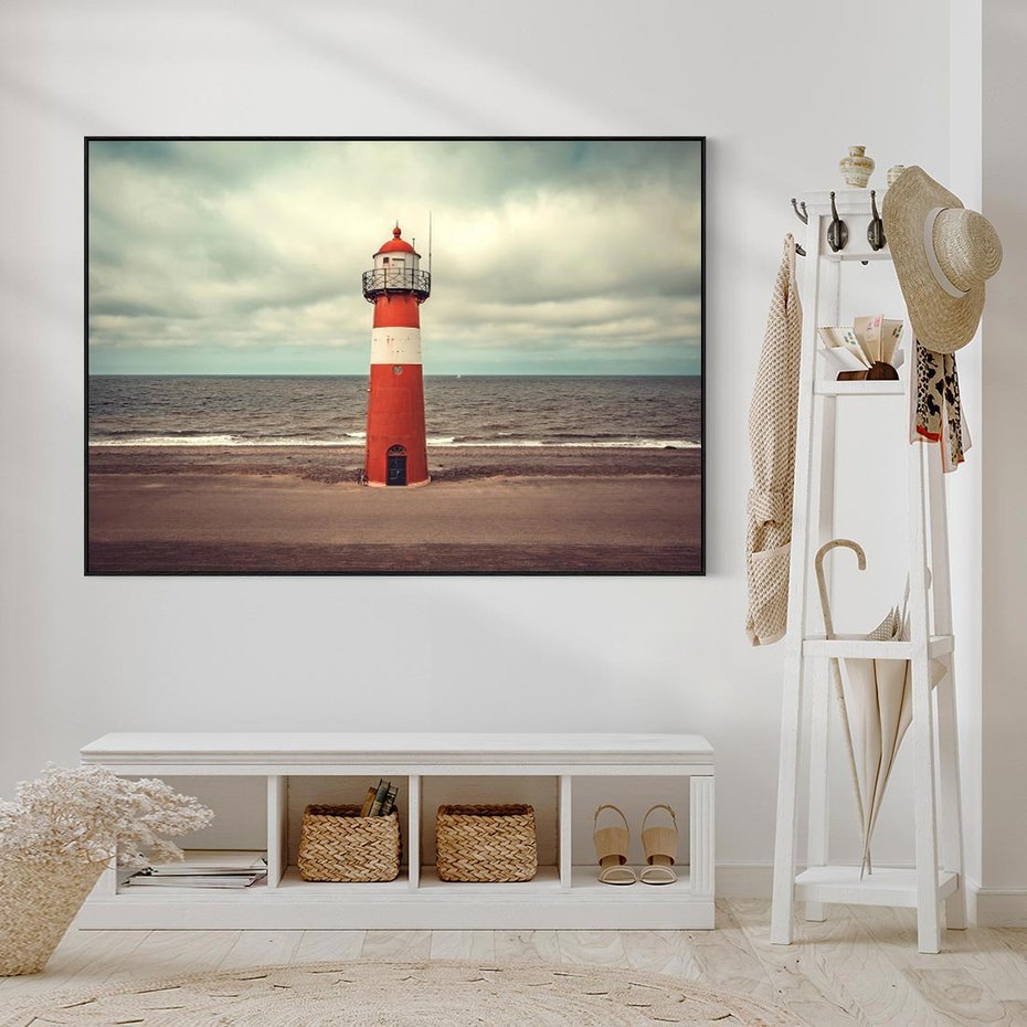 Obraz w ramie 70x50 - Retro Urok Morza - fotografia w stylu retro, vintage - rama czarna