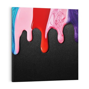 Obraz na płótnie 40x40 - Abstrakcja Kolorowych Farb - farba, abstrakcja