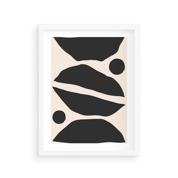 Plakat w ramie 30x40 - Surowa Abstrakcja - abstrakcyjny nowoczesny obraz, surowość - rama biała
