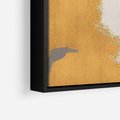 Obraz w ramie 70x100 - Złote Maźnięcia Pędzla - złota abstrakcja, plamy - rama czarna