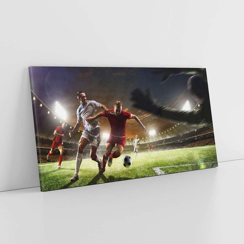 Obraz na płótnie 100x50 - Piłkarska pasja - piłkarz, stadion