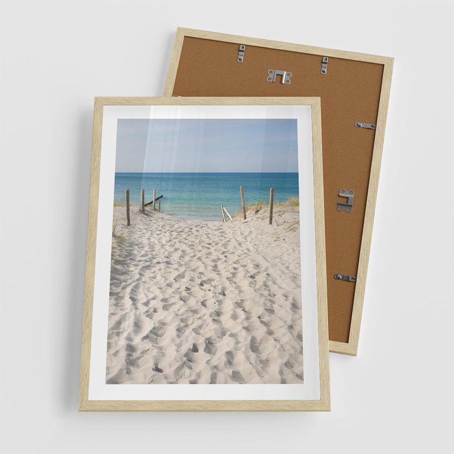 Plakat w ramie 50x70 - Harmonia plażowego morza - plaża, morze - rama drewno