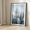 Plakat bez ramy 21x30 - Magia Śnieżnych Drzew - zima, iglaste drzewa