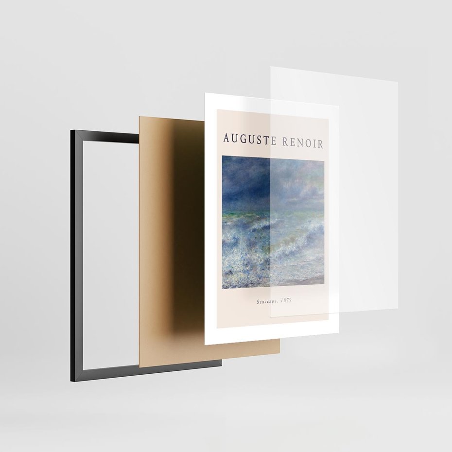 Plakat w ramie 30x40 - Auguste Renoir: Plakat z Pięknem Morza - auguste renoir, reprodukcja - rama czarna