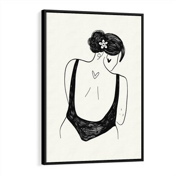 Obraz w ramie 70x100 - Echa Piękna - piękno kobiecego ciała, kobieta - rama czarna