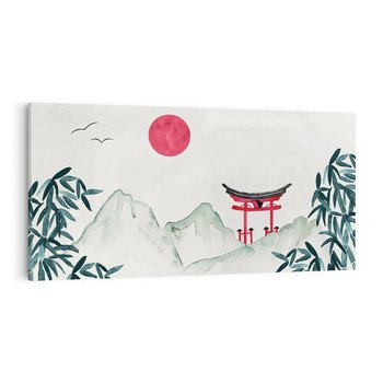 Obraz na płótnie 100x50 - Słońce nad Górami - japoński krajobraz, góry