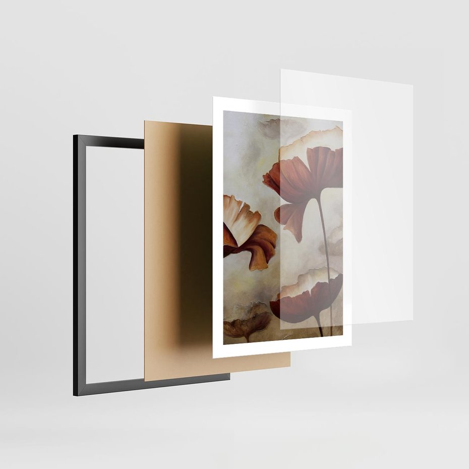 Plakat w ramie 50x70 - Sztuka Kwiatów - kwiaty, sztuka - rama czarna