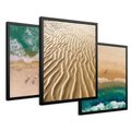 Zestaw obrazy w ramie 40x50 galeria - Plaża, boho, wakacje, morze - rama czarna