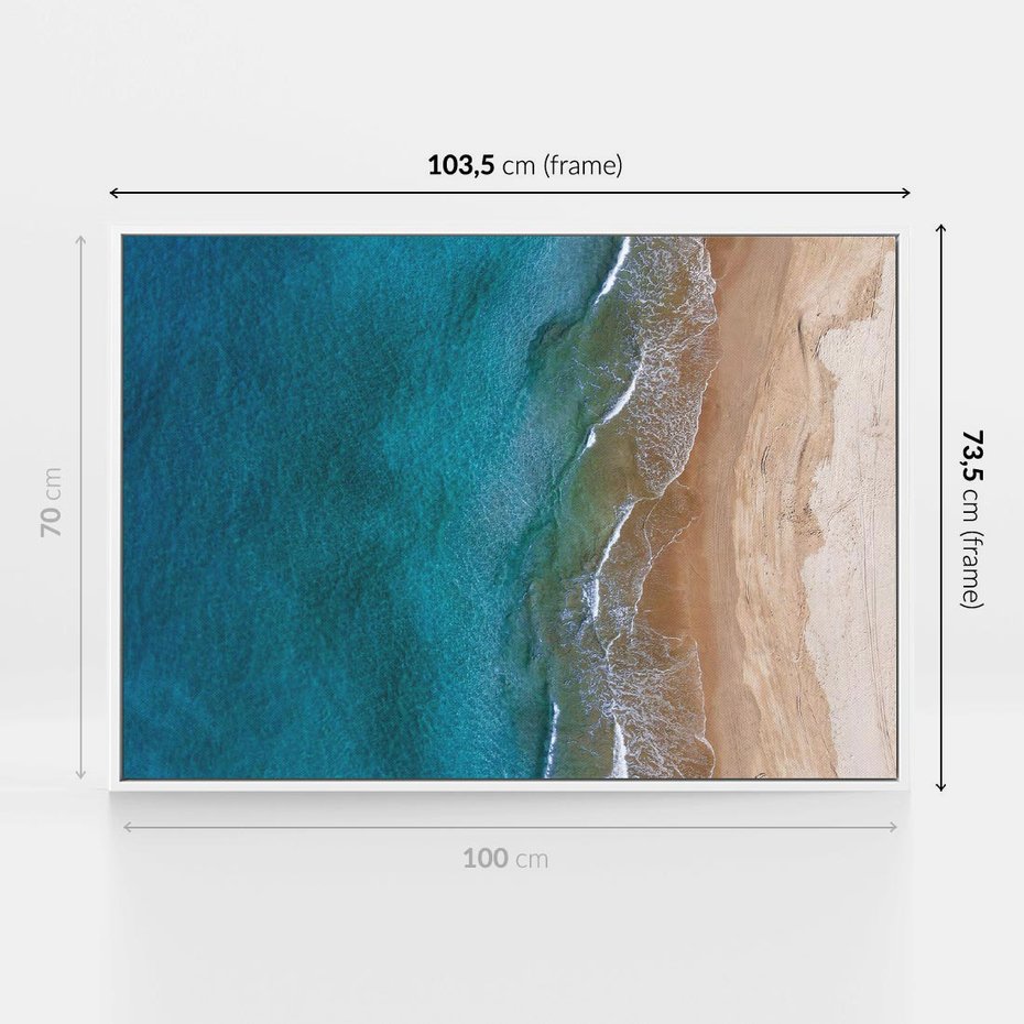 Obraz w ramie 100x70 - Spokój nad morzem - morze, plaża - rama biała
