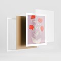 Plakat w ramie 40x50 - Migotliwe Widzenie Kwiatów - nowoczesny plakat, roślinne motywy - rama biała