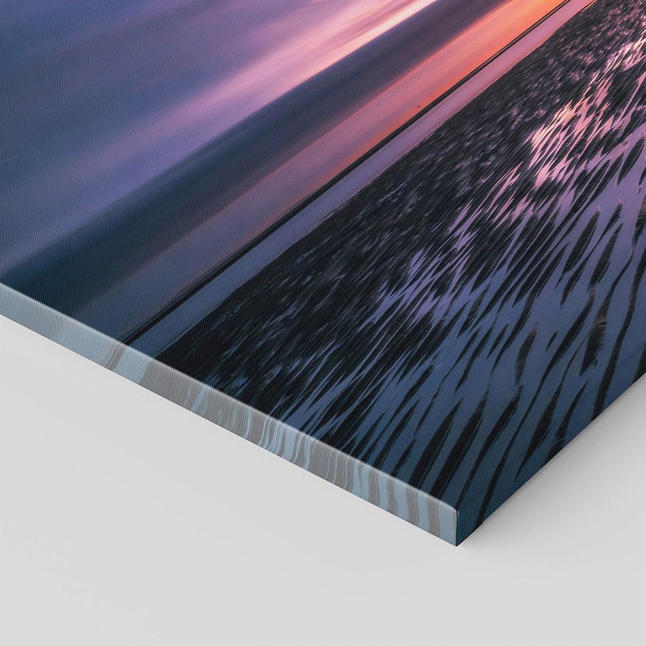 Obraz na płótnie 90x30 - Spokojne jezioro, fale, woda - jezioro, wyspa