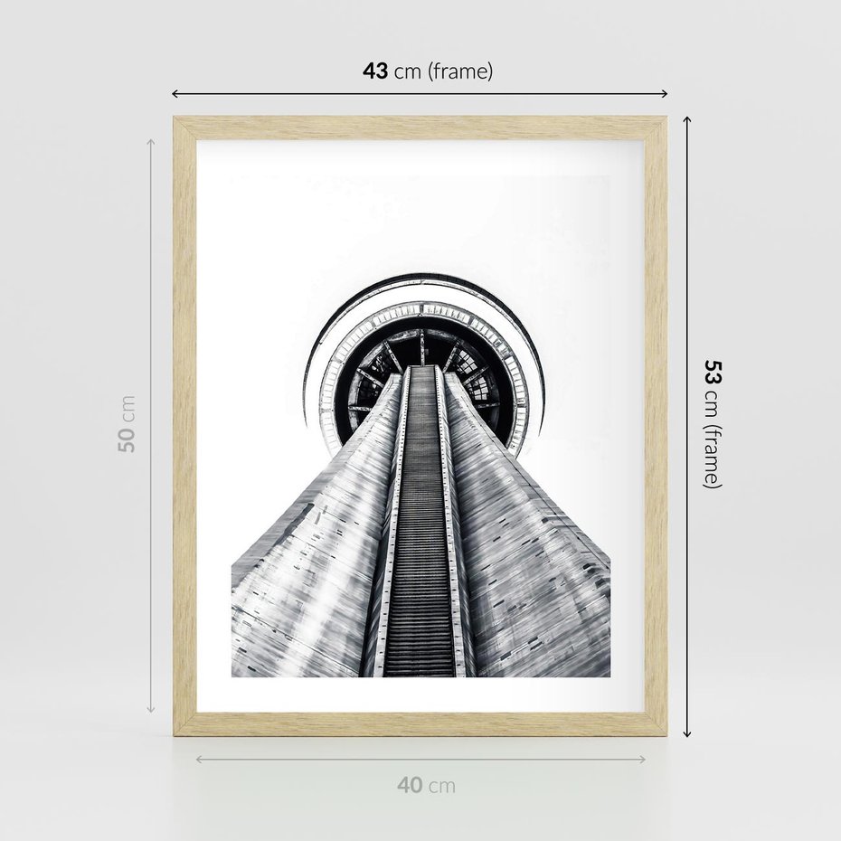 Plakat w ramie 40x50 - Perspektywa Wieży - architektura, wieża - rama drewno