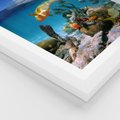 Plakat w ramie 40x50 - Podwodna rafa koralowa: kolorowy oceanowy świat - rafa, koralowa - rama biała