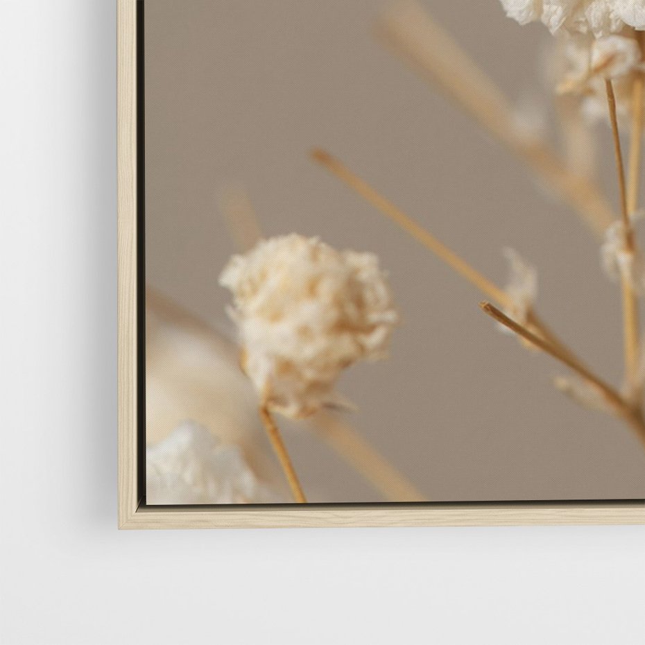 Obraz w ramie 80x120 - Przezroczyste piękno - gipsówka, suche - rama drewno