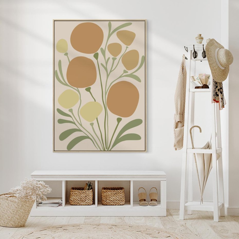 Obraz w ramie 70x100 - Uspokojenie Wśród Roślin - nowoczesny plakat, roślinność - rama drewno