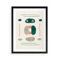 Plakat w ramie 50x70 - Tańczące Kształty Natury - przypadkowe abstrakcyjne wzory, pomarańczowy i zielony - rama czarna