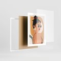 Plakat w ramie 30x40 - Kobieca Przenikliwość - nowoczesny plakat, styl retro - rama biała
