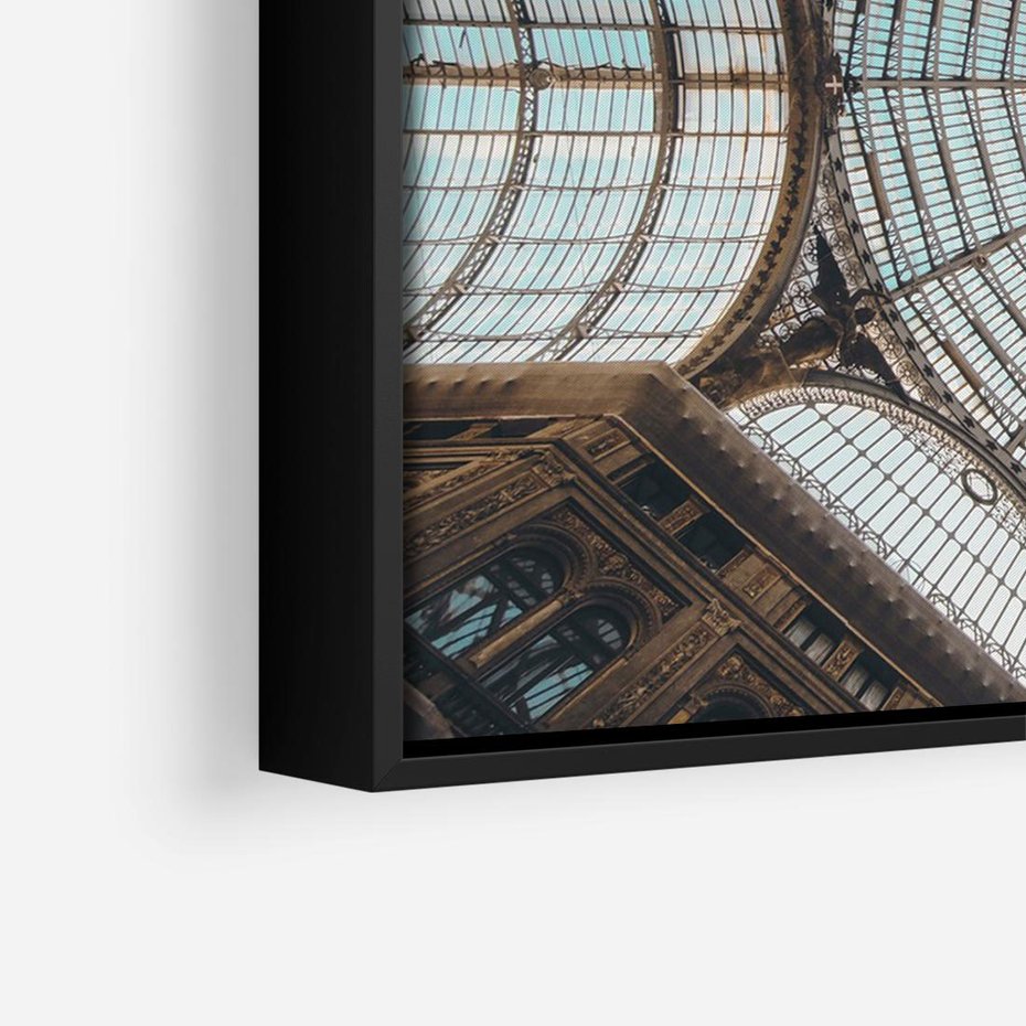 Obraz w ramie 70x50 - Magia Sklepienia - sklepienie, szklany dach - rama czarna