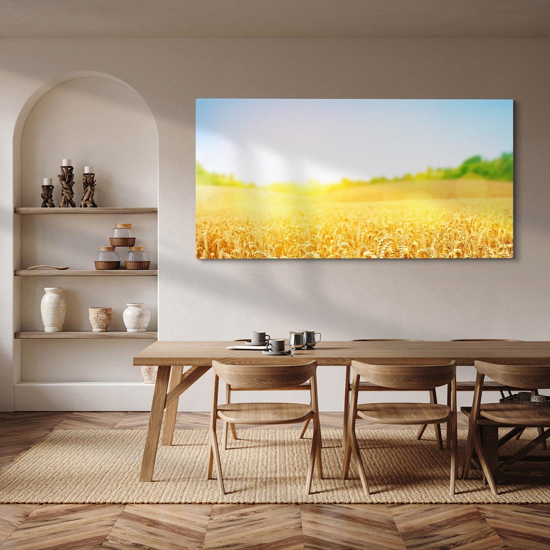Obraz na płótnie 140x70 - Żyzne Pola - pole, pszenicy