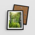 Plakat w ramie 40x50 - Lasowa Księżycowa Noc - las, drzewa - rama czarna