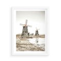 Plakat w ramie 50x70 - Wiejskie Młyny: Rustykalna Fotografia - młyny, rustykalna fotografia - rama biała