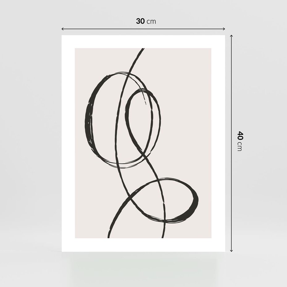 Plakat bez ramy 30x40 - Zaklęte Linie - abstrakcyjne szkicowane linie, minimalizm