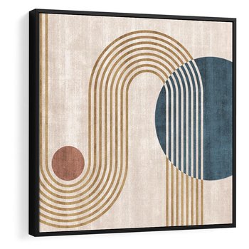 Obraz w ramie 50x50 - Melodia ukrytych snów - retro grafika, styl mid-century - rama czarna