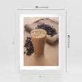 Plakat w ramie 30x40 - Kawa ice coffee: orzeźwiający napój - kawa, ice - rama biała