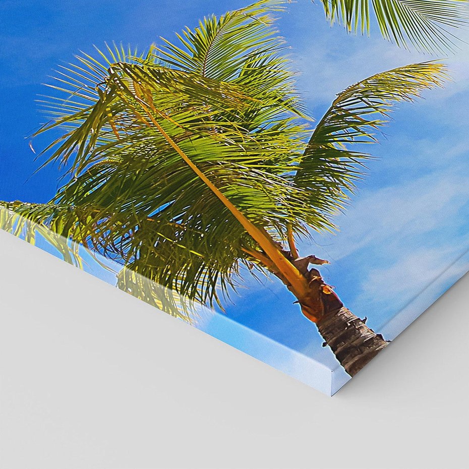 Obraz na płótnie 150x50 - Tropikalne palmy nad oceanem - palmy, ocean