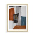 Plakat w ramie 50x70 - Nowoczesna geometria - nowoczesny, geometryczny - rama drewno