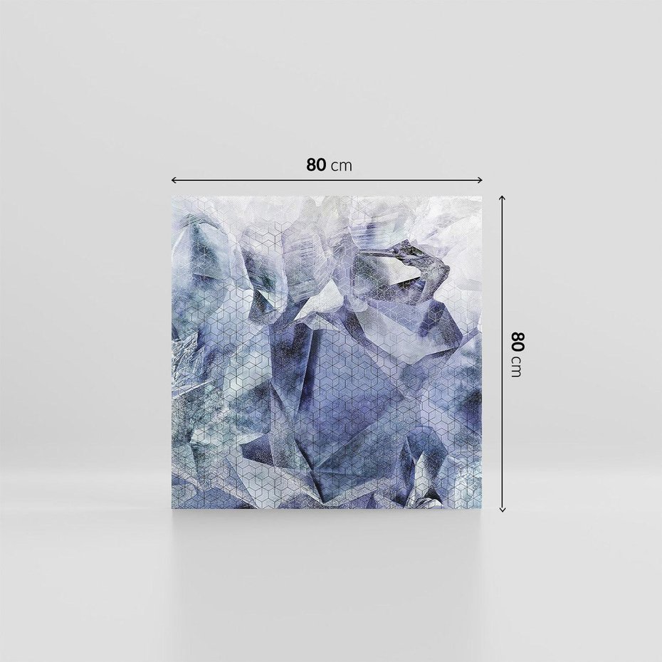 Obraz na płótnie 80x80 - Melodia mgieł i marzeń - abstrakcja w kolorze granatu, przypominająca górę lodową