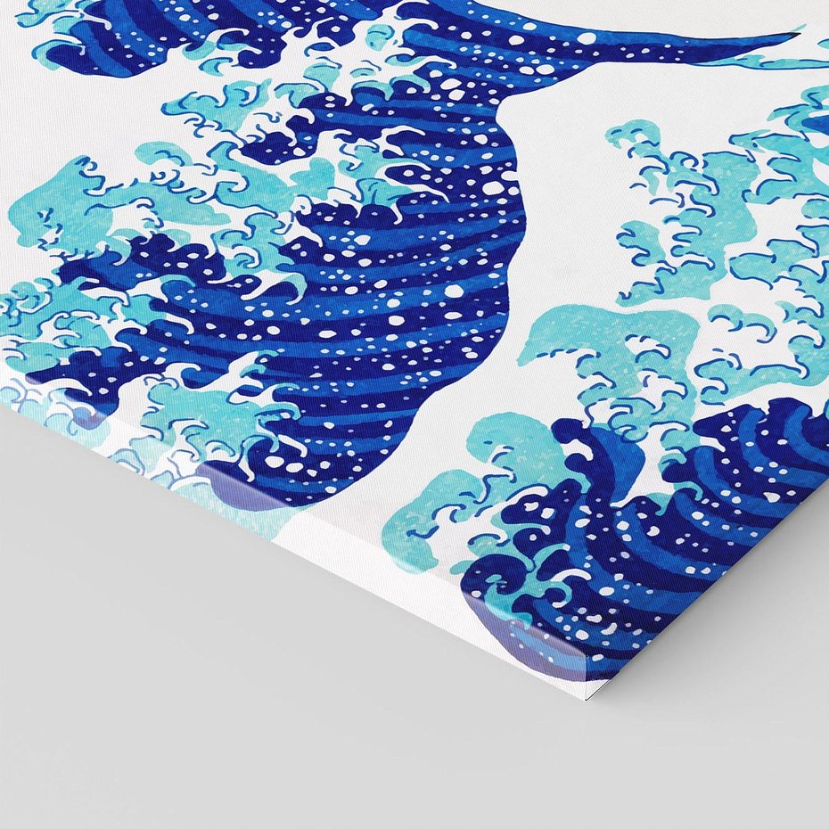 Obraz na płótnie 120x80 - Fala Japandi - wielka fala w Kaganawie, obraz Hokusai