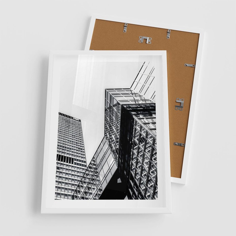 Plakat w ramie 50x70 - Fotografia Wieżowców - architektura, budynki - rama biała
