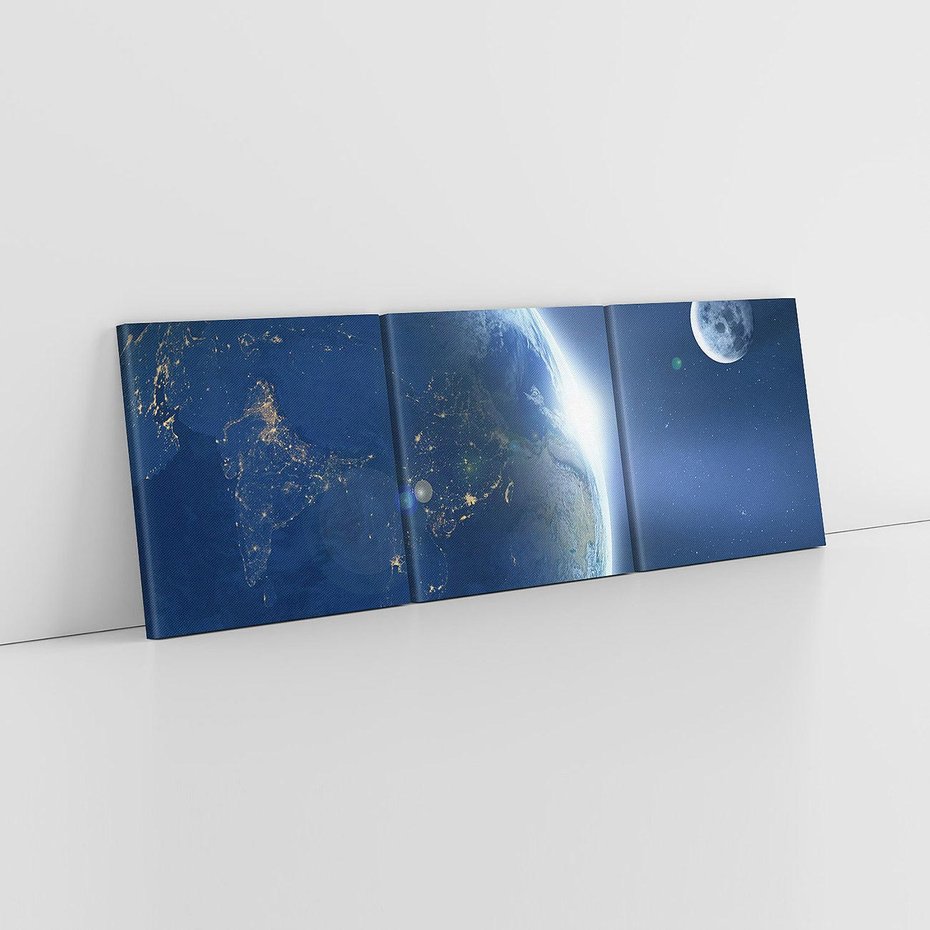 Obraz na płótnie 120x40 - Spotkanie księżyca i Ziemi - księżyc, ziemia