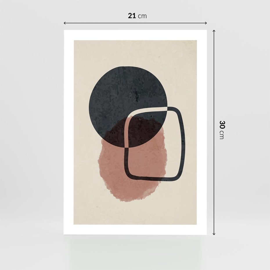 Plakat bez ramy 21x30 - Abstrakcyjna Harmonia - abstrakcyjne nieregularne kształty, minimalistyczny plakat