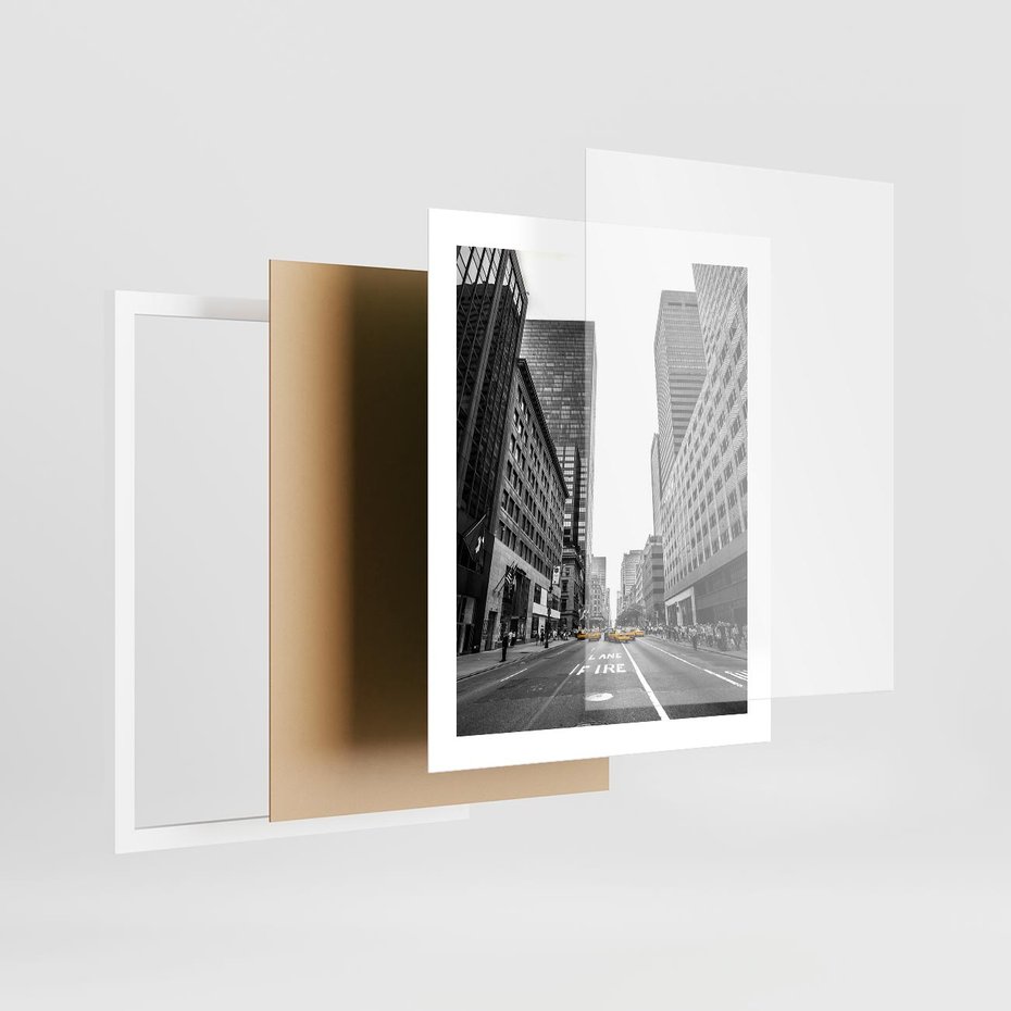 Plakat w ramie 40x50 - Ulica Nowego Jorku - ulica, Nowy Jork - rama biała