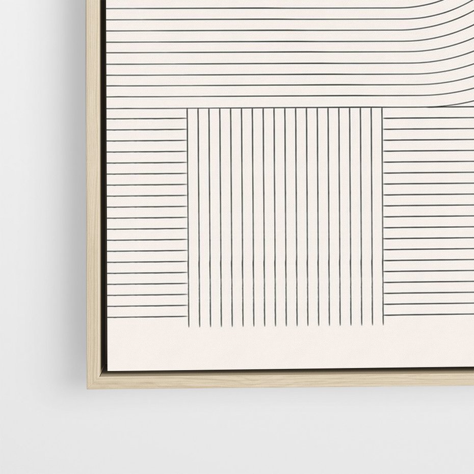 Obraz w ramie 50x70 - Geometryczna Elegancja Mid Century - mid century, minimalizm - rama drewno