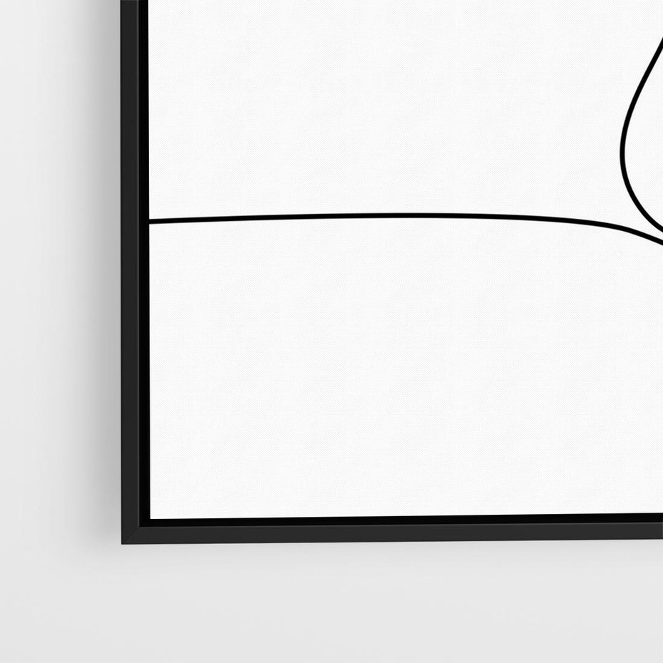 Obraz w ramie 50x50 - Linie Wewnętrznej Refleksji - line art, szkic - rama czarna