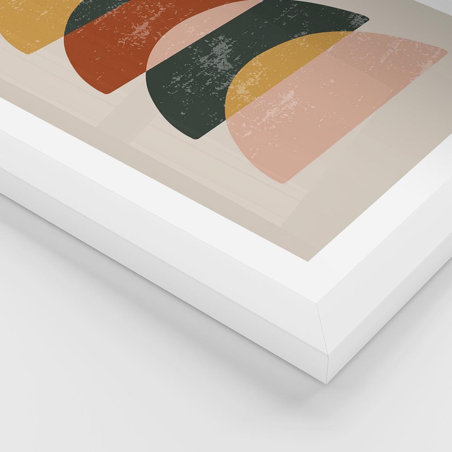 Plakat w ramie 30x40 - Energetyczne Wzory - nowoczesny plakat, abstrakcyjne kształty - rama biała