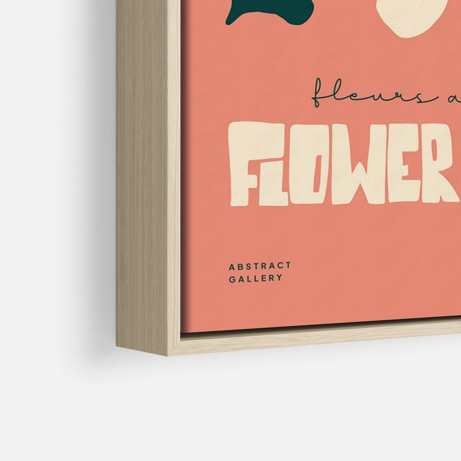 Obraz w ramie 70x100 - Szkicowane Kolorowe Uczucia - kwiatowa kompozycja, minimalizm - rama drewno