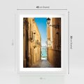 Plakat w ramie 40x50 - Perspektywa magicznej uliczki - uliczka, perspektywa - rama biała