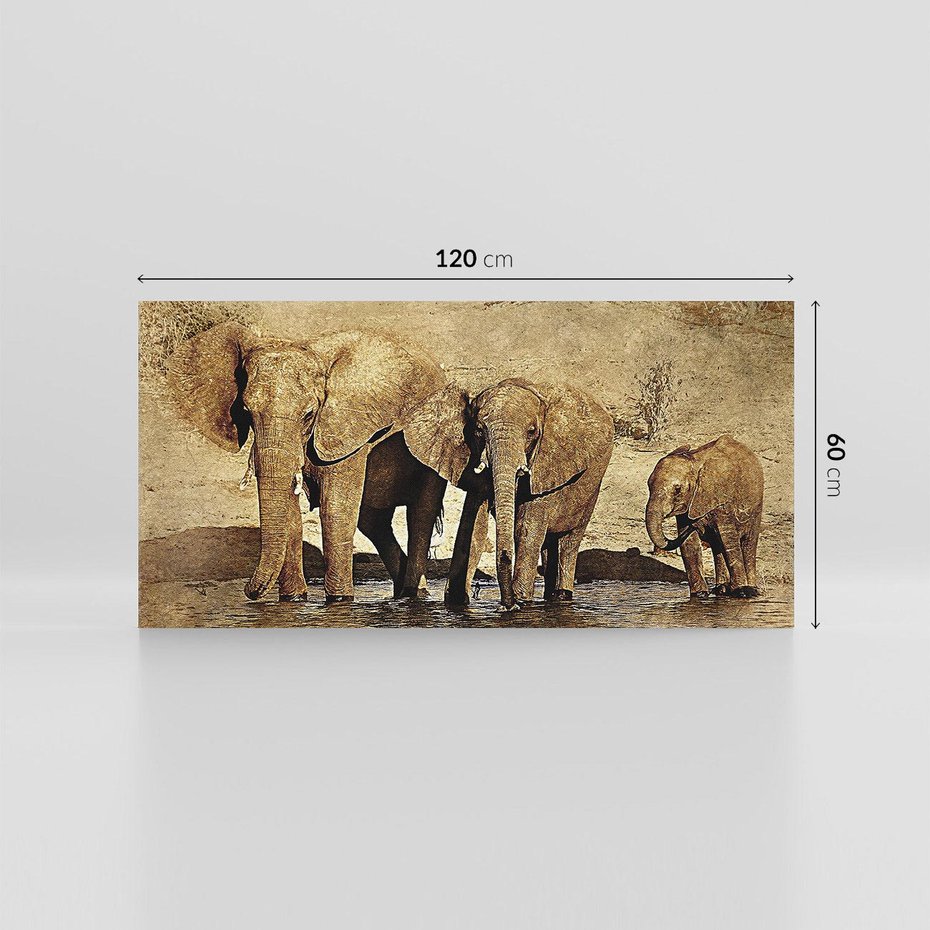 Obraz na płótnie 120x60 - Sztuka abstrakcyjna: Słonie - słonie, sztuka